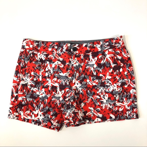 Banana Republic Factory Pants - Banana Republic Factory Red-Orange Print Shorts